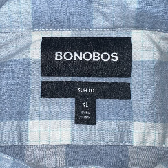 Bonobos Shirt Mens Size XL Slim Fit Blue Checkered Long Sleeve Button LOT OF TWO - Picture 7 of 10